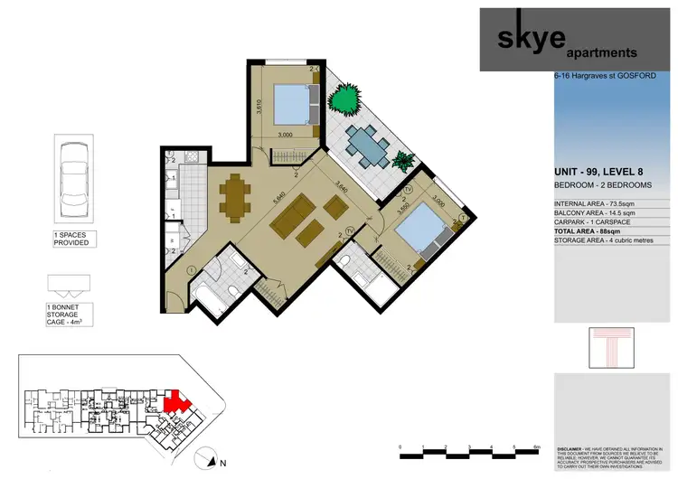 Floorplan of Homely apartment listing, 99/6-16 Hargraves Street, Gosford NSW 2250