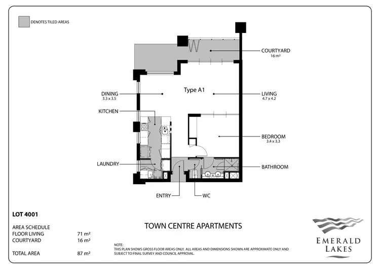 Floorplan of Homely unit listing, 1/3027 The Boulevard, Carrara QLD 4211
