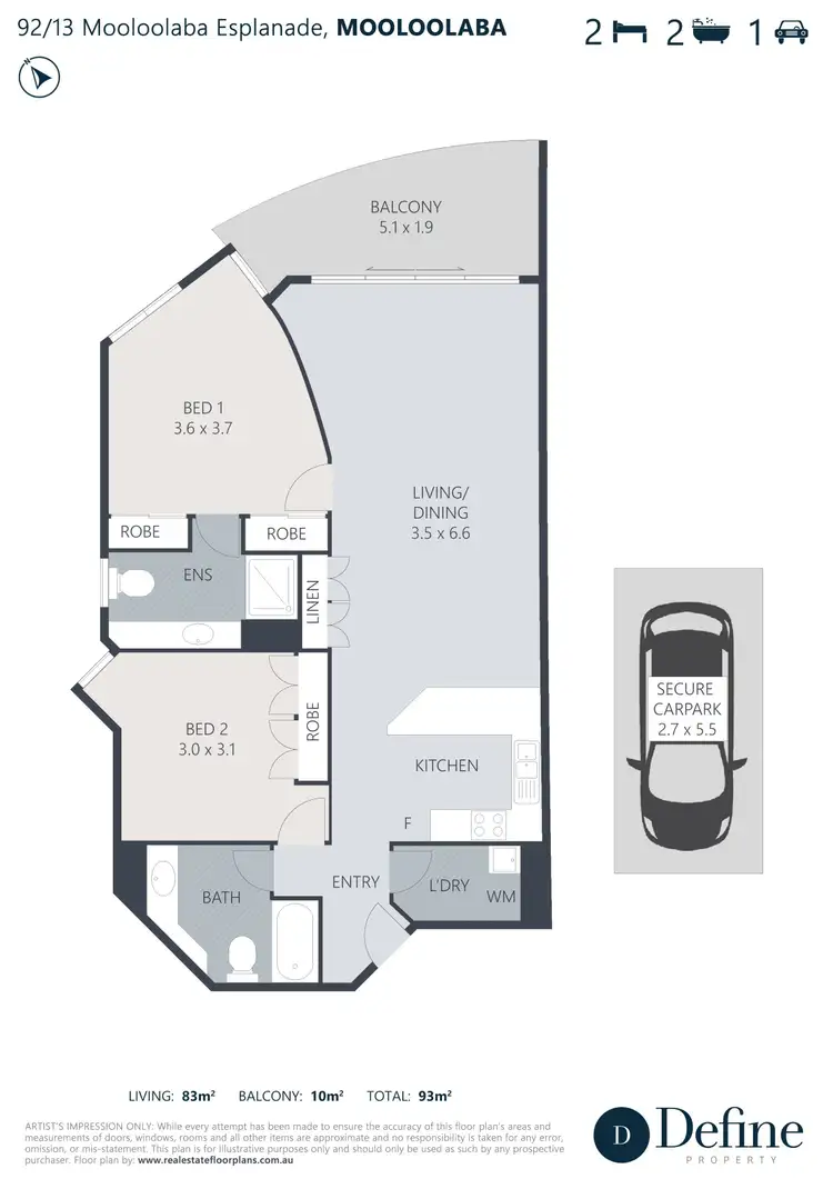 Floorplan of Homely unit listing, 92/13 Mooloolaba Esplanade, Mooloolaba QLD 4557