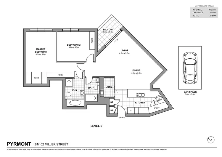 Floorplan of Homely apartment listing, 124/102 Miller Street, Pyrmont NSW 2009