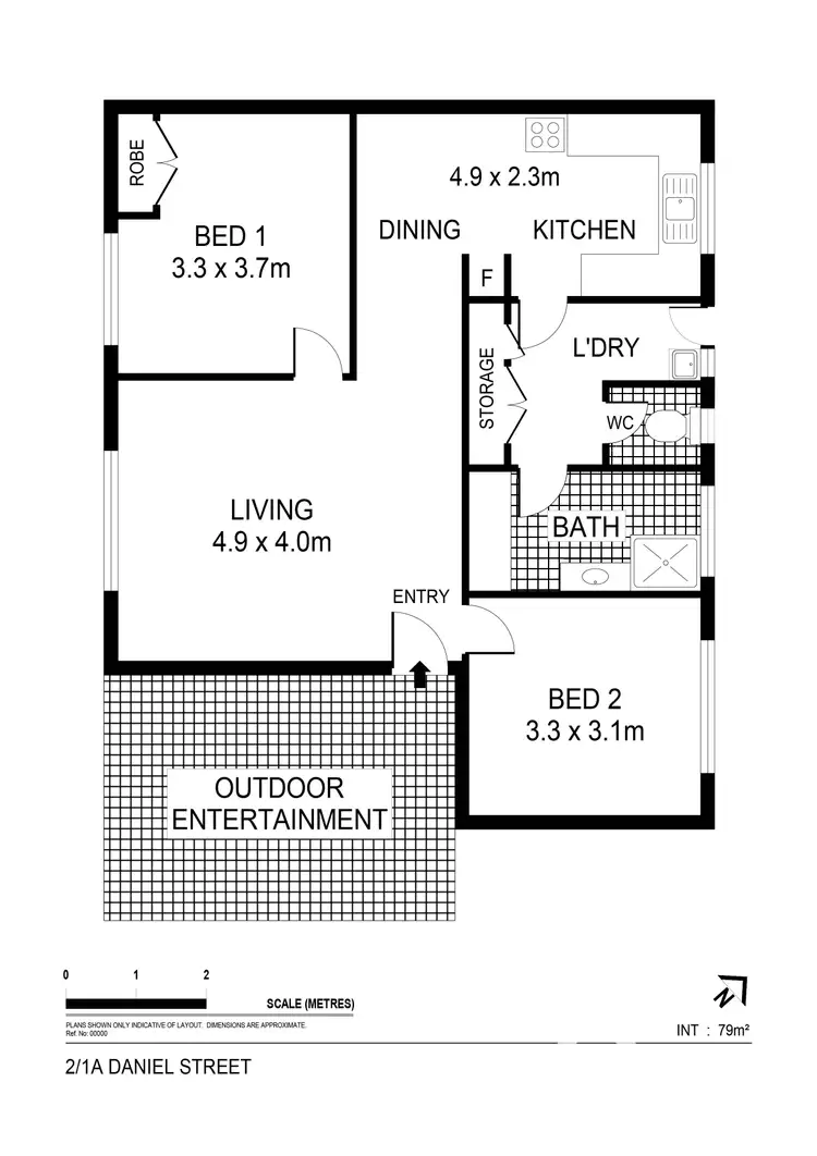 Floorplan of Homely unit listing, 2/1A Daniel Street, Long Gully VIC 3550