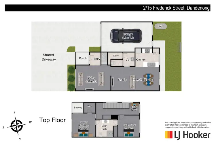 Floorplan of Homely townhouse listing, 2/15 Frederick Street, Dandenong VIC 3175