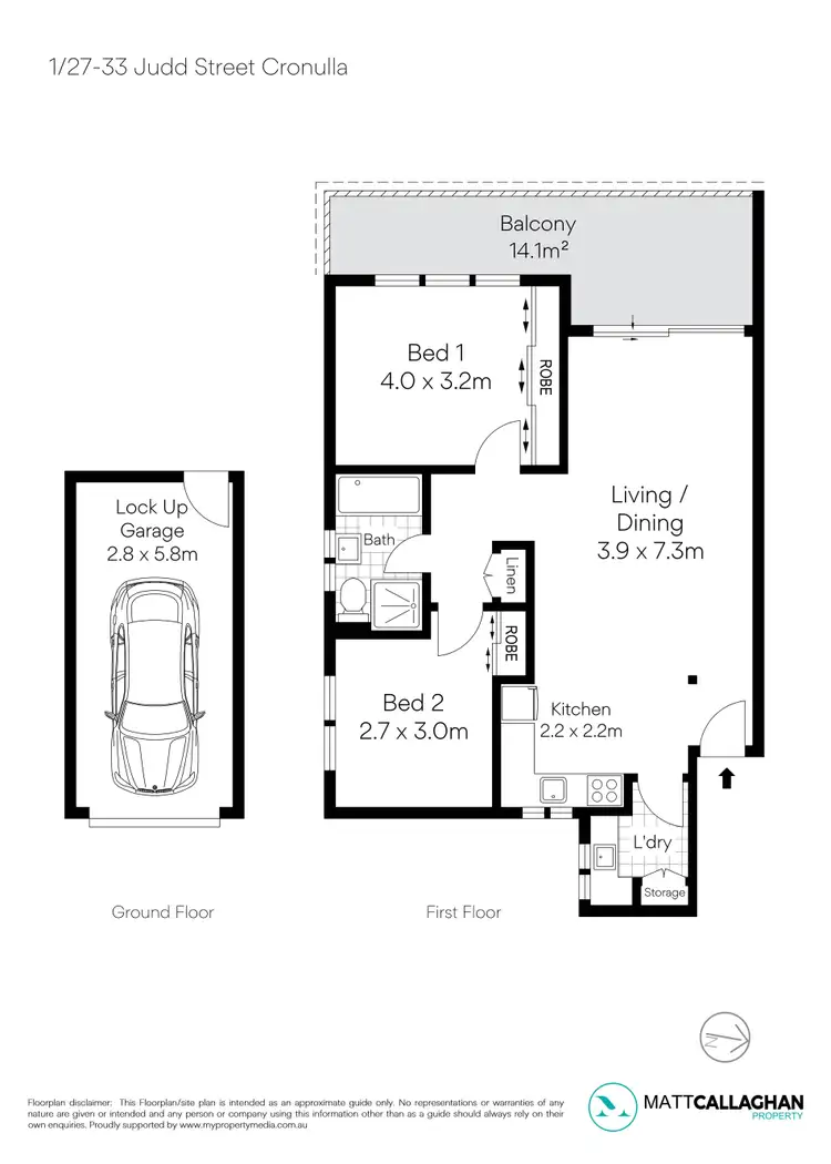 Floorplan of Homely unit listing, 1/27-33 Judd Street, Cronulla NSW 2230