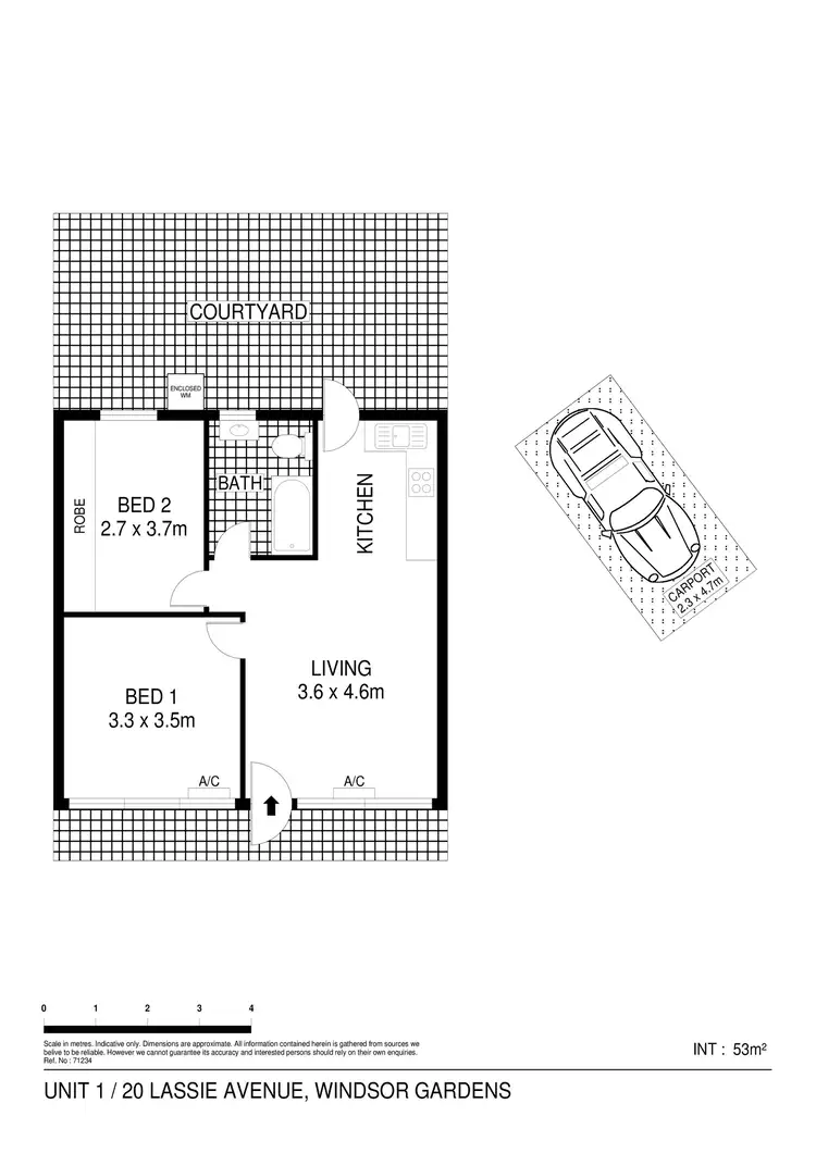 Floorplan of Homely unit listing, 1/20 Lassie Avenue, Windsor Gardens SA 5087