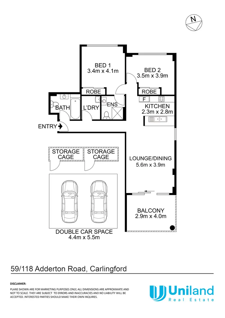 Floorplan of Homely unit listing, 59/118 Adderton Road, Carlingford NSW 2118