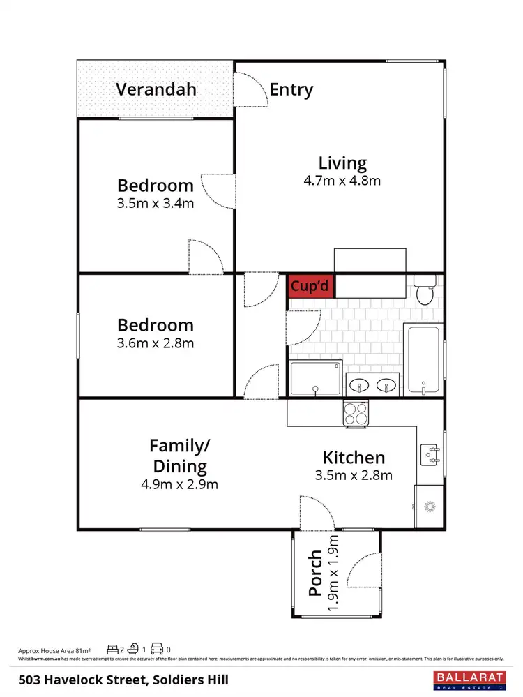 Floorplan of Homely house listing, 503 Havelock Street, Soldiers Hill VIC 3350
