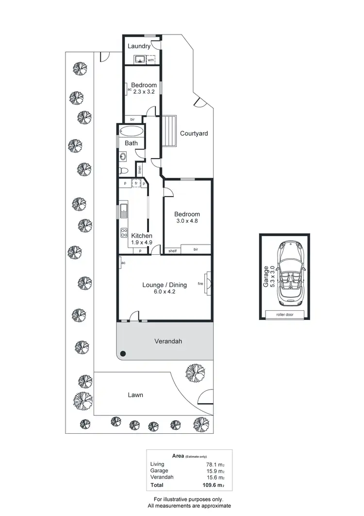 Floorplan of Homely unit listing, 1/95-97 Kensington Road, Norwood SA 5067