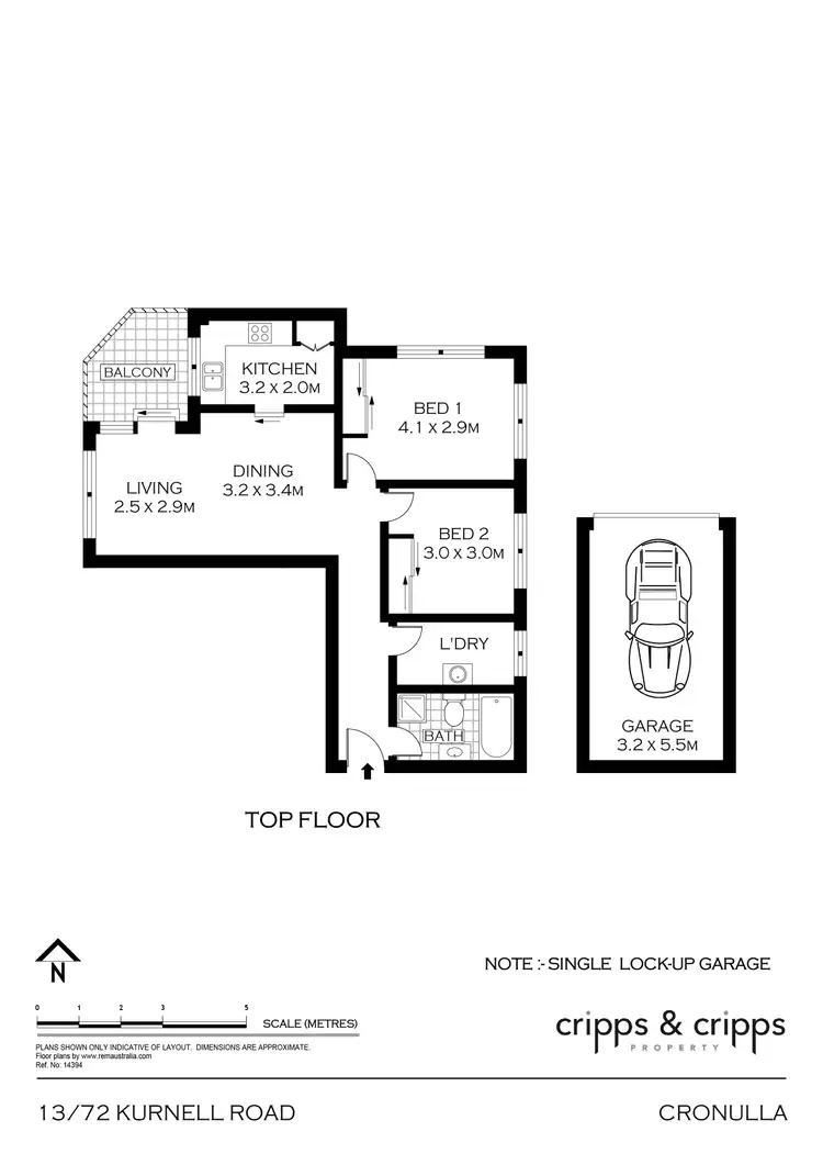 Floorplan of Homely unit listing, 13/72 Kurnell Road, Cronulla NSW 2230