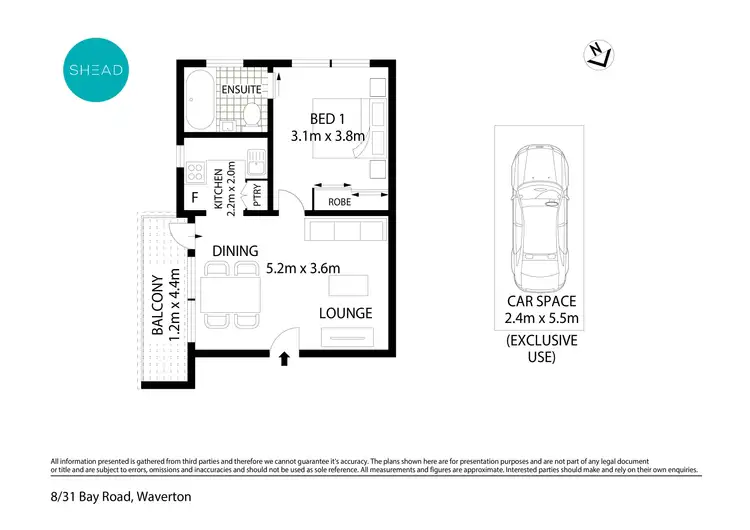 Floorplan of Homely apartment listing, 8/31 Bay Road, Waverton NSW 2060