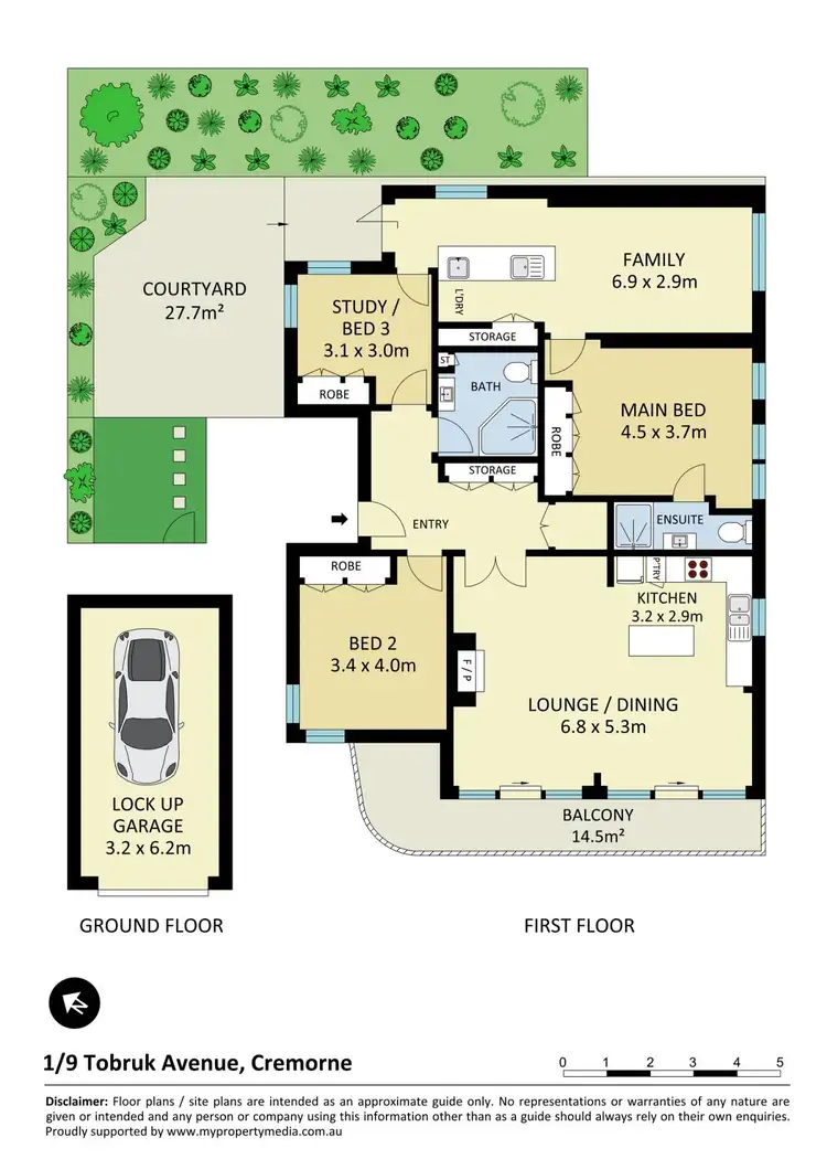 Floorplan of Homely semi-detached listing, 1/9 Tobruk Avenue, Cremorne NSW 2090
