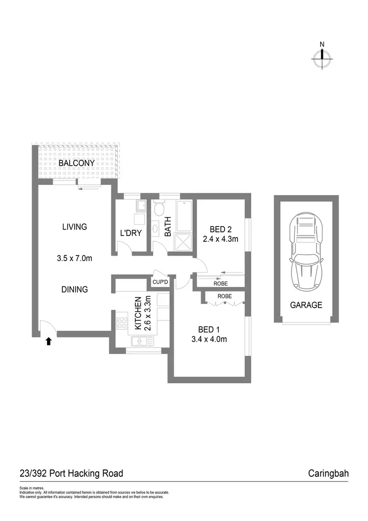 Floorplan of Homely apartment listing, 23/392 Port Hacking Road, Caringbah NSW 2229