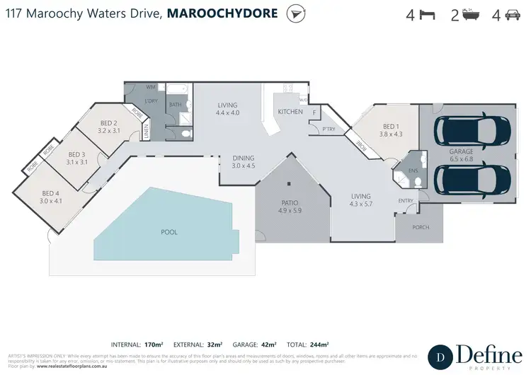 Floorplan of Homely house listing, 117 Maroochy Waters Drive, Maroochydore QLD 4558