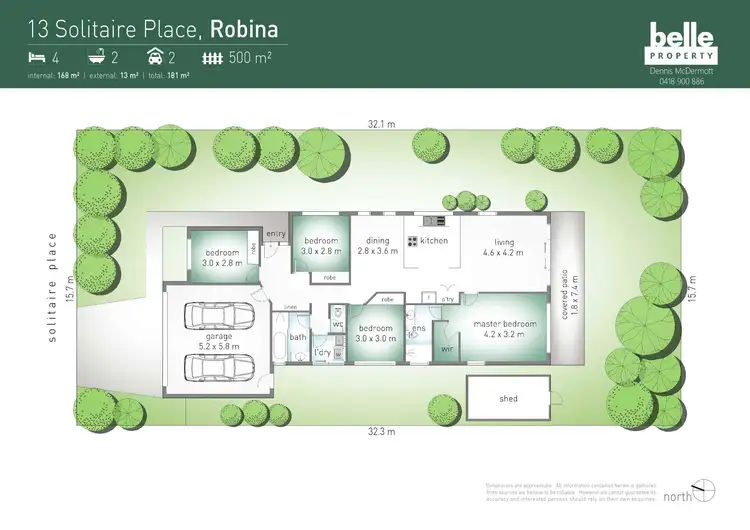 Floorplan of Homely house listing, 13 Solitaire Place, Robina QLD 4226
