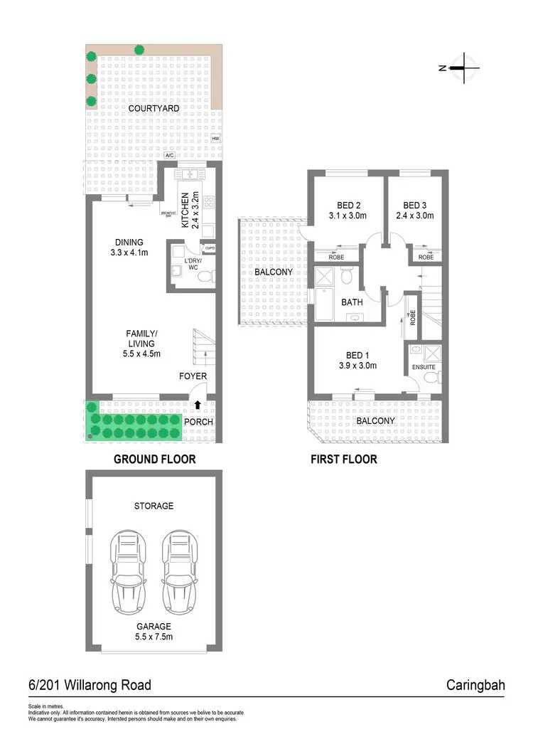 Floorplan of Homely townhouse listing, 6/201 Willarong Road, Caringbah NSW 2229