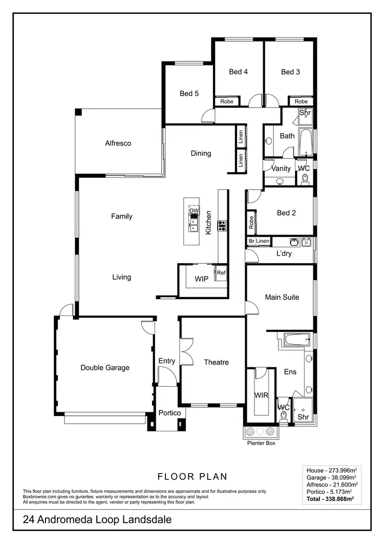 Floorplan of Homely house listing, 24 Andromeda Loop, Landsdale WA 6065