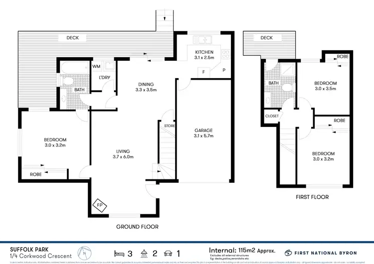 Floorplan of Homely unit listing, 1/4 Corkwood Crescent, Suffolk Park NSW 2481