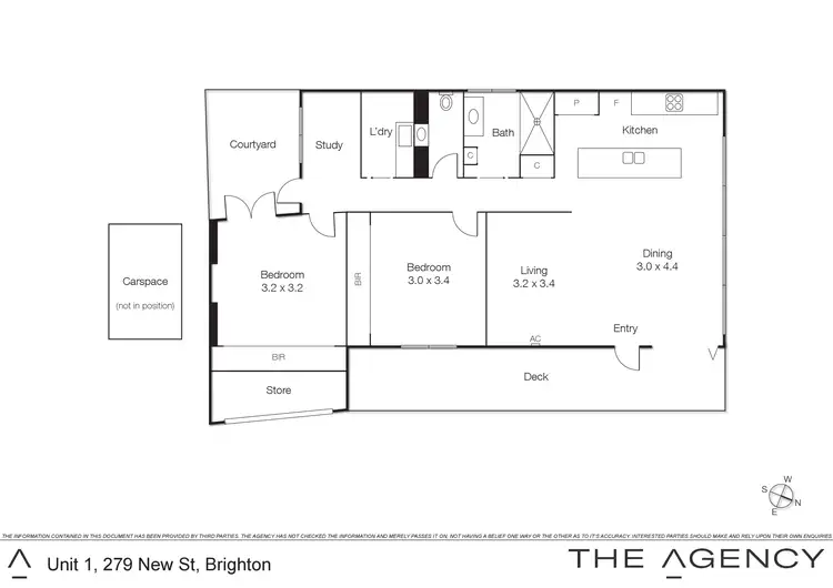 Floorplan of Homely unit listing, 1/279 New Street, Brighton VIC 3186