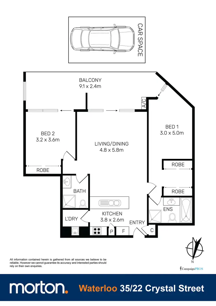 Floorplan of Homely apartment listing, 35/22 Crystal Street, Waterloo NSW 2017