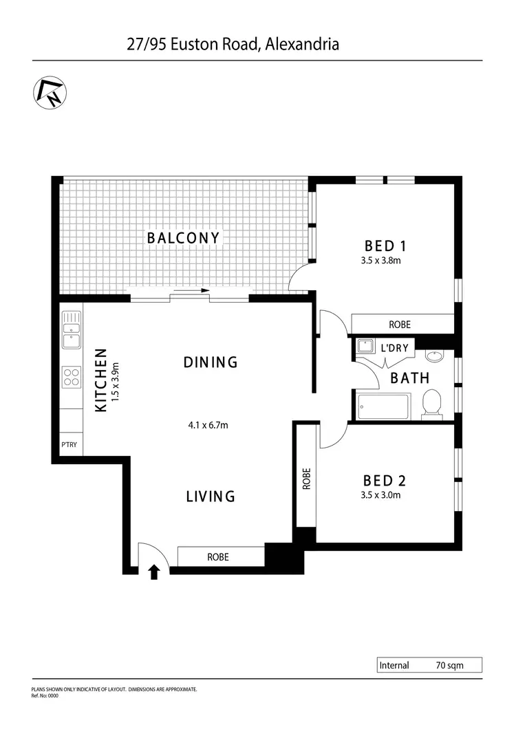 Floorplan of Homely unit listing, 27/95 Euston Road, Alexandria NSW 2015