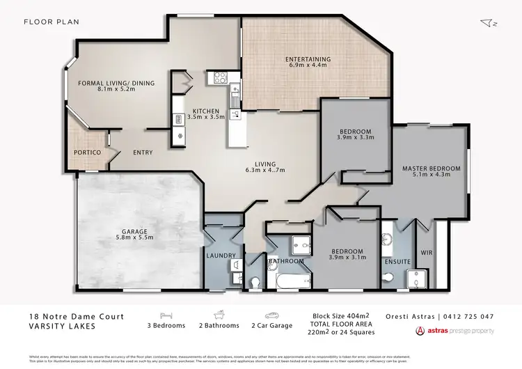 Floorplan of Homely house listing, 18 Notre Dame Court, Varsity Lakes QLD 4227