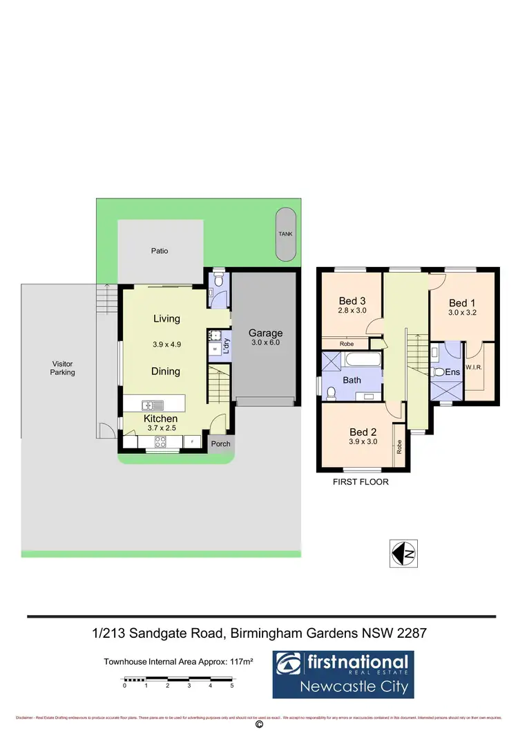 Floorplan of Homely townhouse listing, 1/213A Sandgate Road, Birmingham Gardens NSW 2287