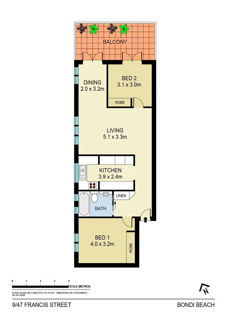 Floorplan of Homely apartment listing, 9/47 Francis Street, Bondi Beach NSW 2026