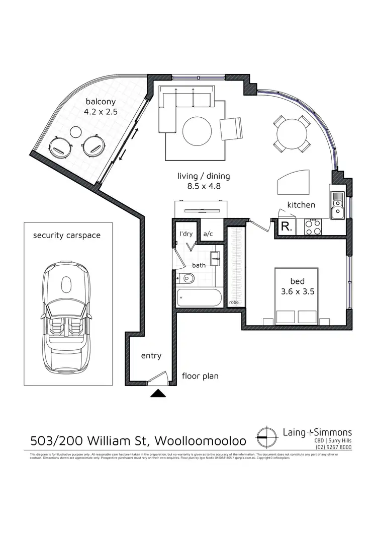 Floorplan of Homely apartment listing, 503/200 William Street, Woolloomooloo NSW 2011