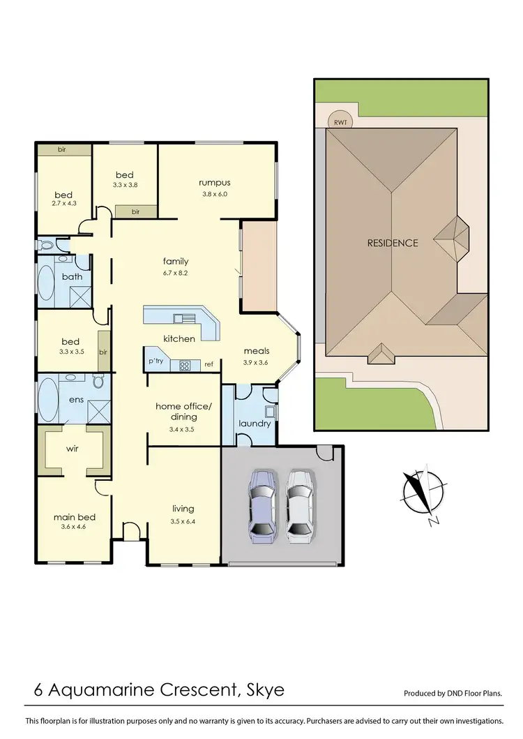 Floorplan of Homely house listing, 6 Aquamarine Crescent, Skye VIC 3977