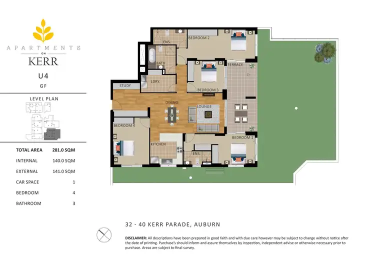 Floorplan of Homely apartment listing, 113/32-40 Kerr Parade, Auburn NSW 2144