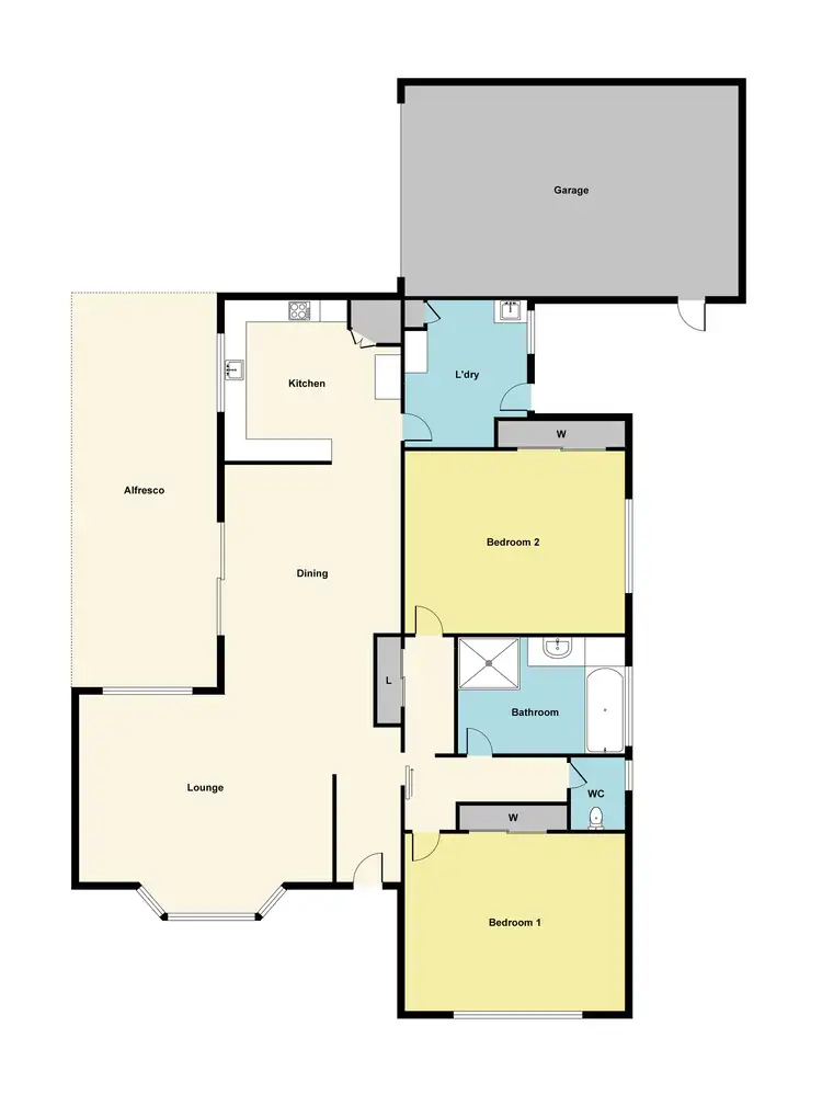 Floorplan of Homely unit listing, 1/22 Dundas Road, Maryborough VIC 3465