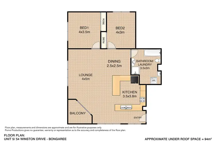 Floorplan of Homely unit listing, 5/54 Winston Drive, Bongaree QLD 4507