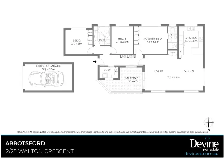 Floorplan of Homely unit listing, 2/25 Walton Crescent, Abbotsford NSW 2046