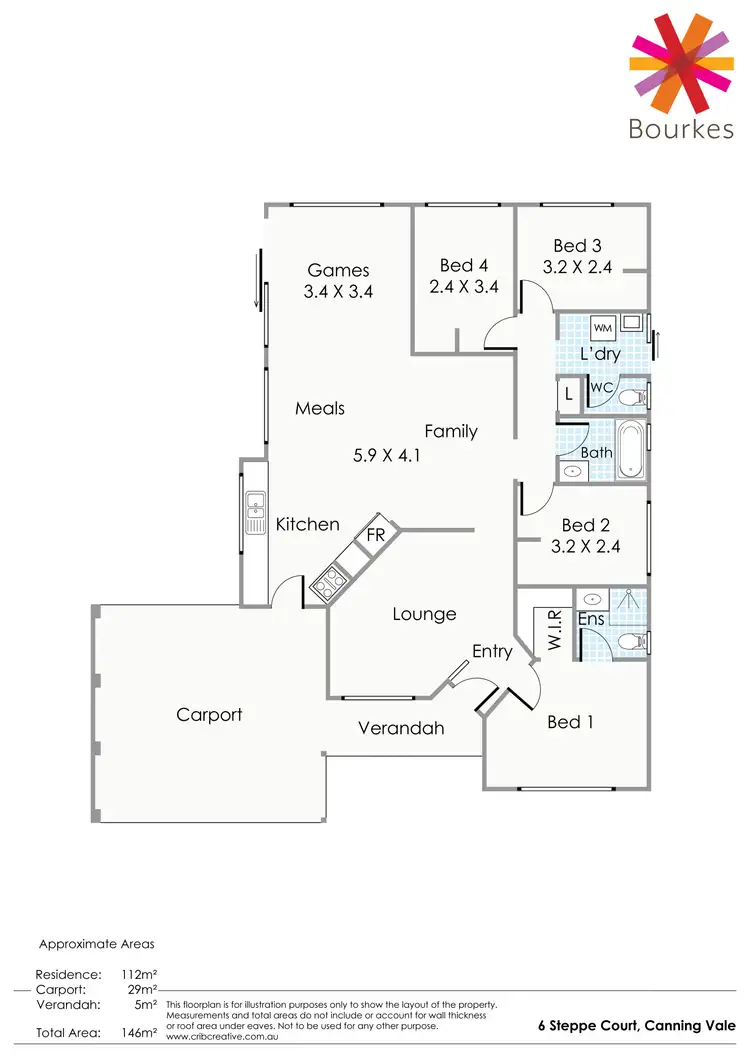 Floorplan of Homely house listing, 6 Steppe Court, Canning Vale WA 6155