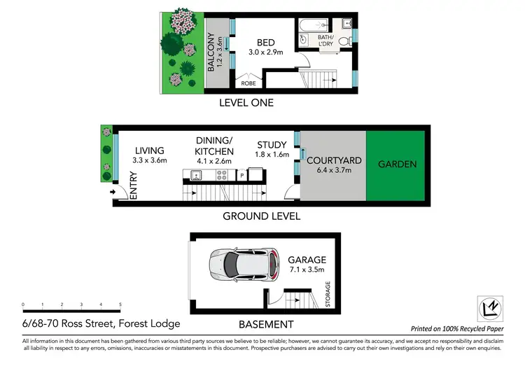 Floorplan of Homely townhouse listing, 6/68-70 Ross Street, Forest Lodge NSW 2037