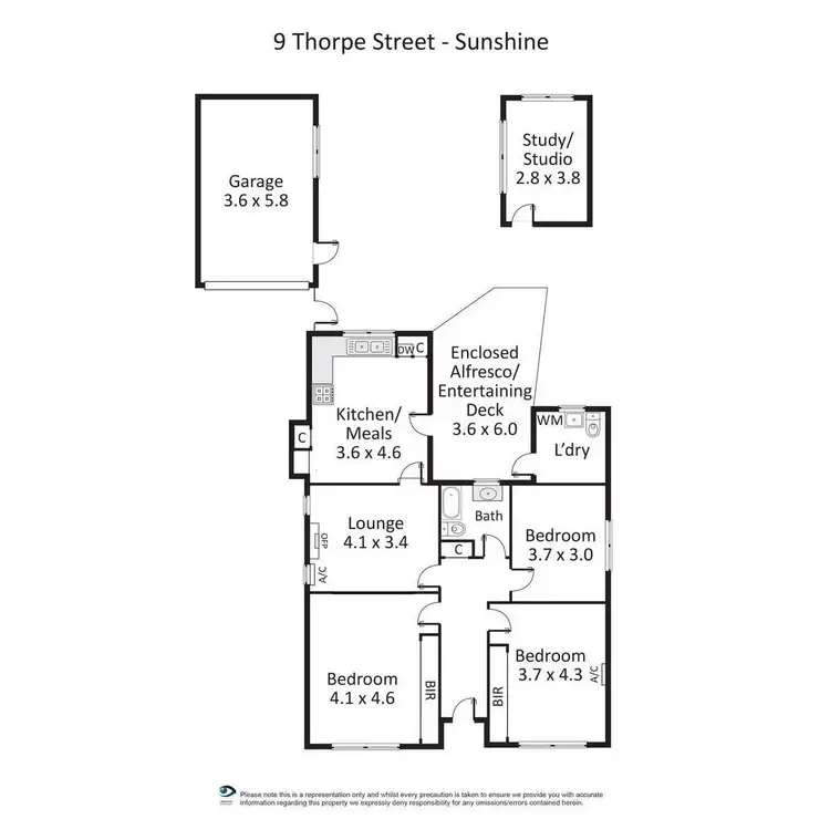 Floorplan of Homely house listing, 9 Thorpe Street, Sunshine VIC 3020