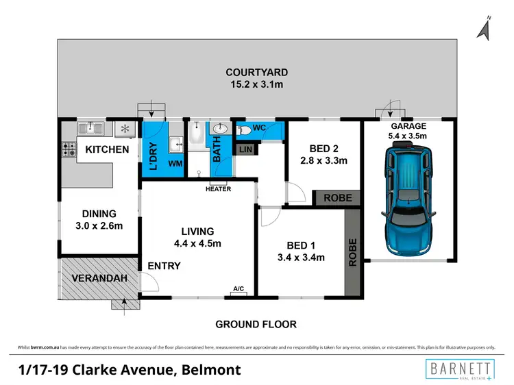 Floorplan of Homely unit listing, 1/17 Clarke Avenue, Belmont VIC 3216