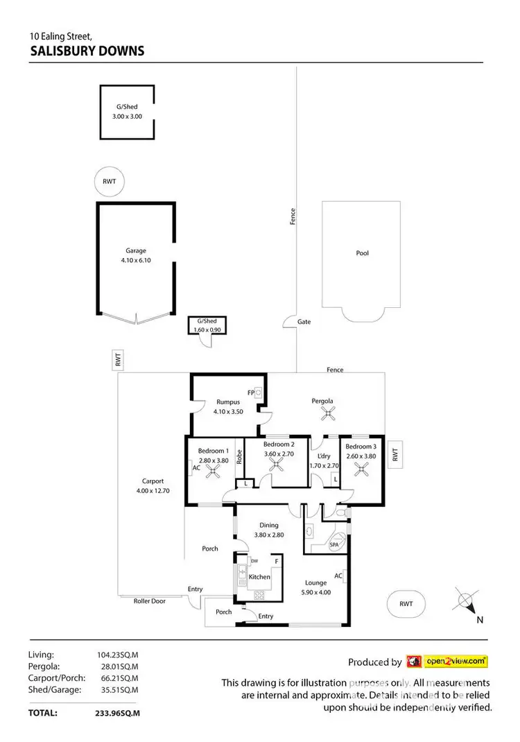 Floorplan of Homely house listing, 10 Ealing Street, Salisbury Downs SA 5108