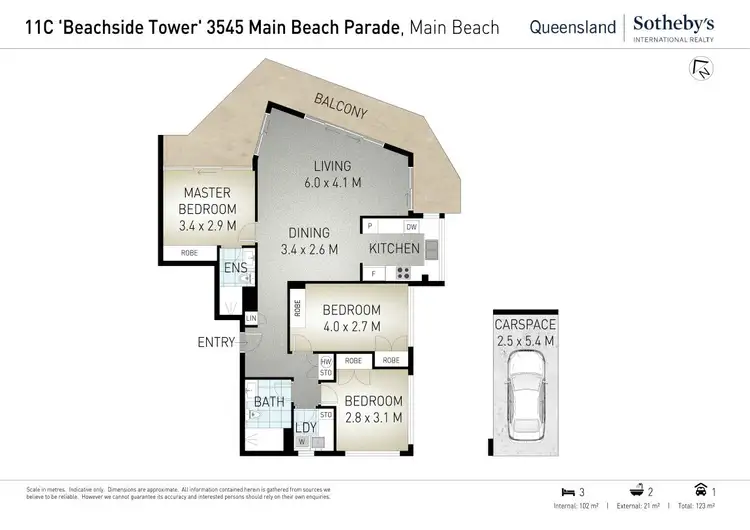 Floorplan of Homely apartment listing, 11C/3545 Main Beach Parade, Main Beach QLD 4217