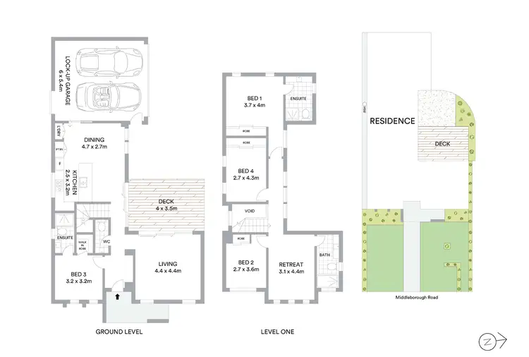 Floorplan of Homely townhouse listing, 1/543 Middleborough Road, Box Hill North VIC 3129