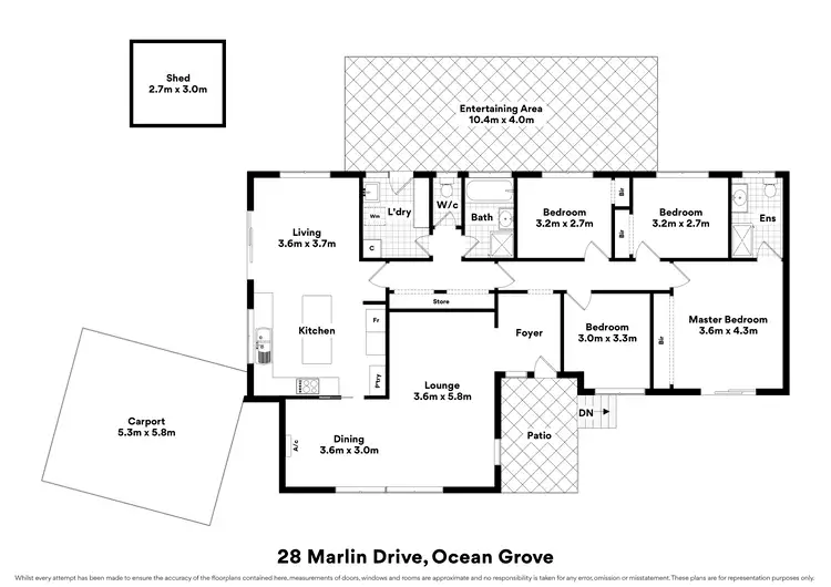 Floorplan of Homely house listing, 28 Marlin Drive, Ocean Grove VIC 3226