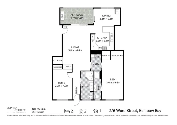 Floorplan of Homely unit listing, 2/6 Ward Street, Rainbow Bay QLD 4225