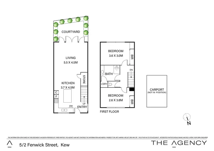Floorplan of Homely townhouse listing, 5/2 Fenwick Street, Kew VIC 3101