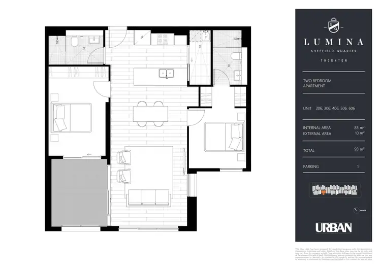 Floorplan of Homely apartment listing, 306/26C Lord Sheffield Circuit, Penrith NSW 2750