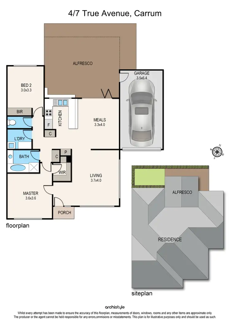 Floorplan of Homely unit listing, 4/7-9 True Avenue Avenue, Carrum VIC 3197