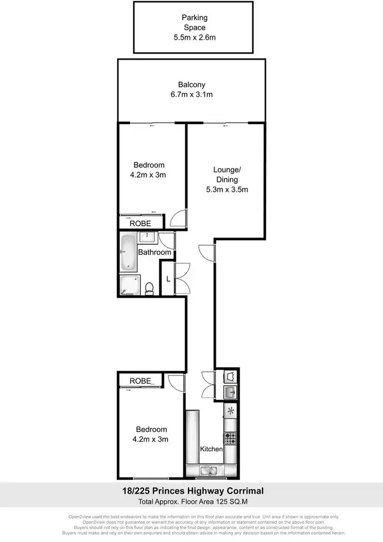 Floorplan of Homely unit listing, 18/225 Princes Highway, Corrimal NSW 2518