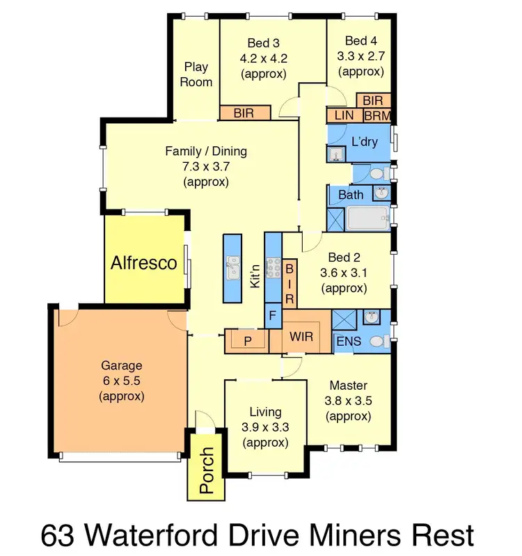 Floorplan of Homely house listing, 63 Waterford Drive, Miners Rest VIC 3352