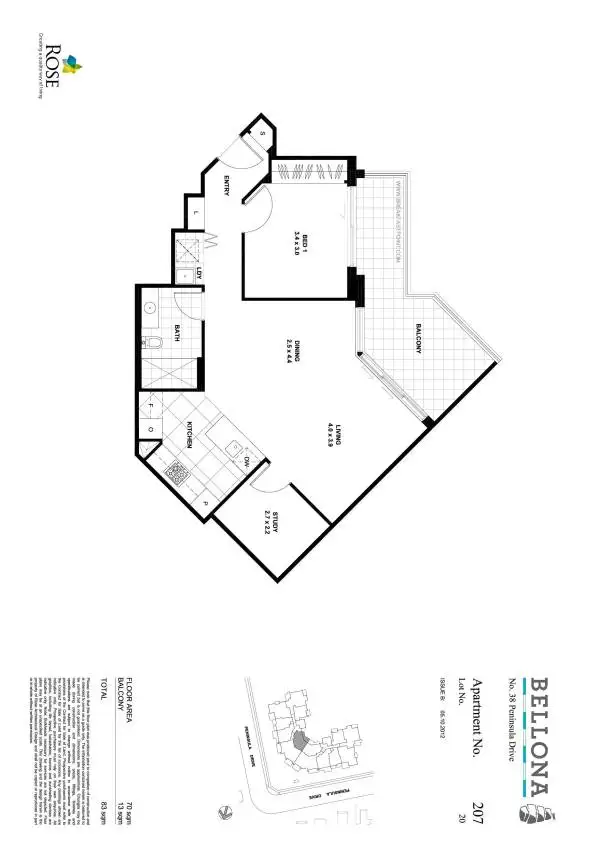 Floorplan of Homely apartment listing, 207/38 Peninsula Drive, Breakfast Point NSW 2137