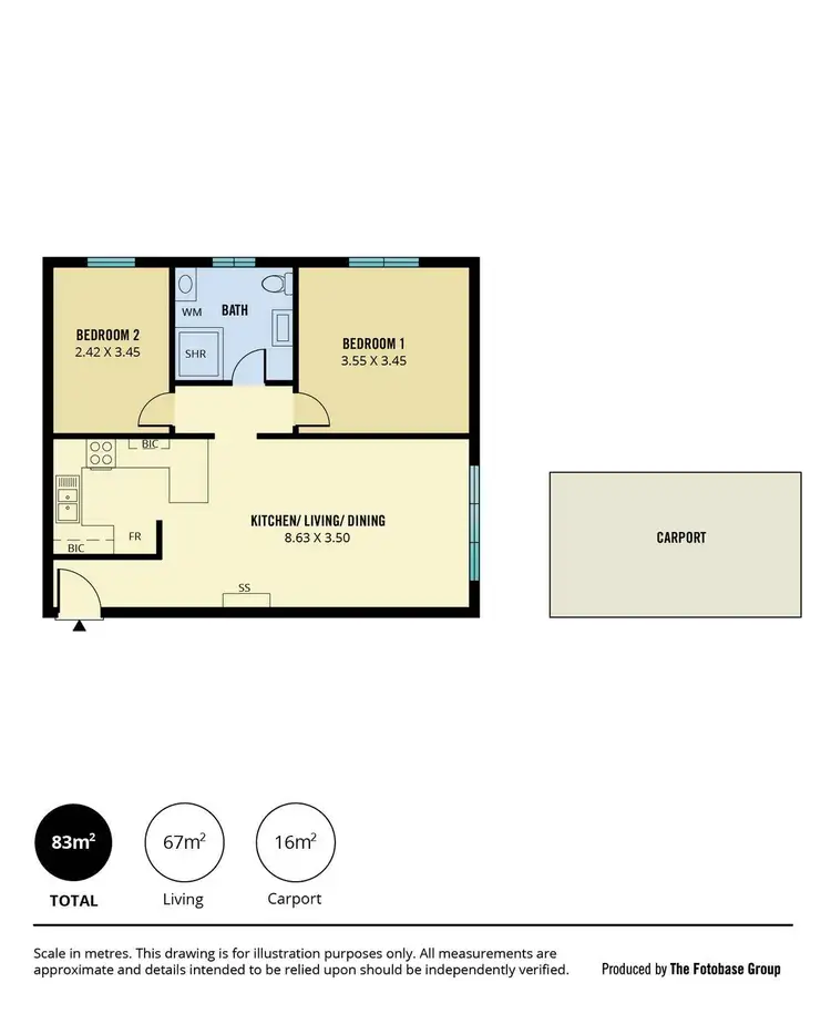 Floorplan of Homely unit listing, 9/123 Military Road, Henley Beach South SA 5022