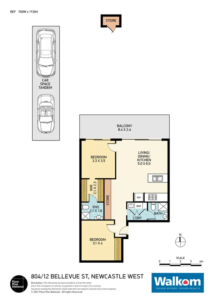 Floorplan of Homely apartment listing, 804/12 Bellevue Street, Newcastle West NSW 2302