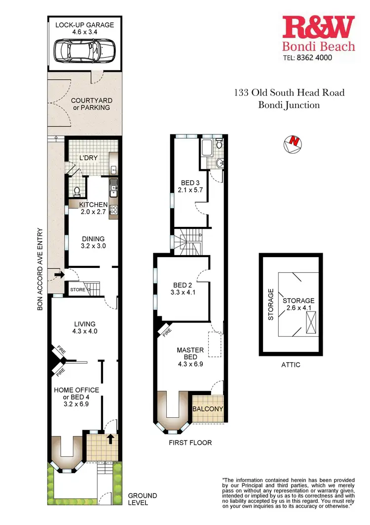 Floorplan of Homely terrace listing, 133 Old South Head Road, Bondi Junction NSW 2022